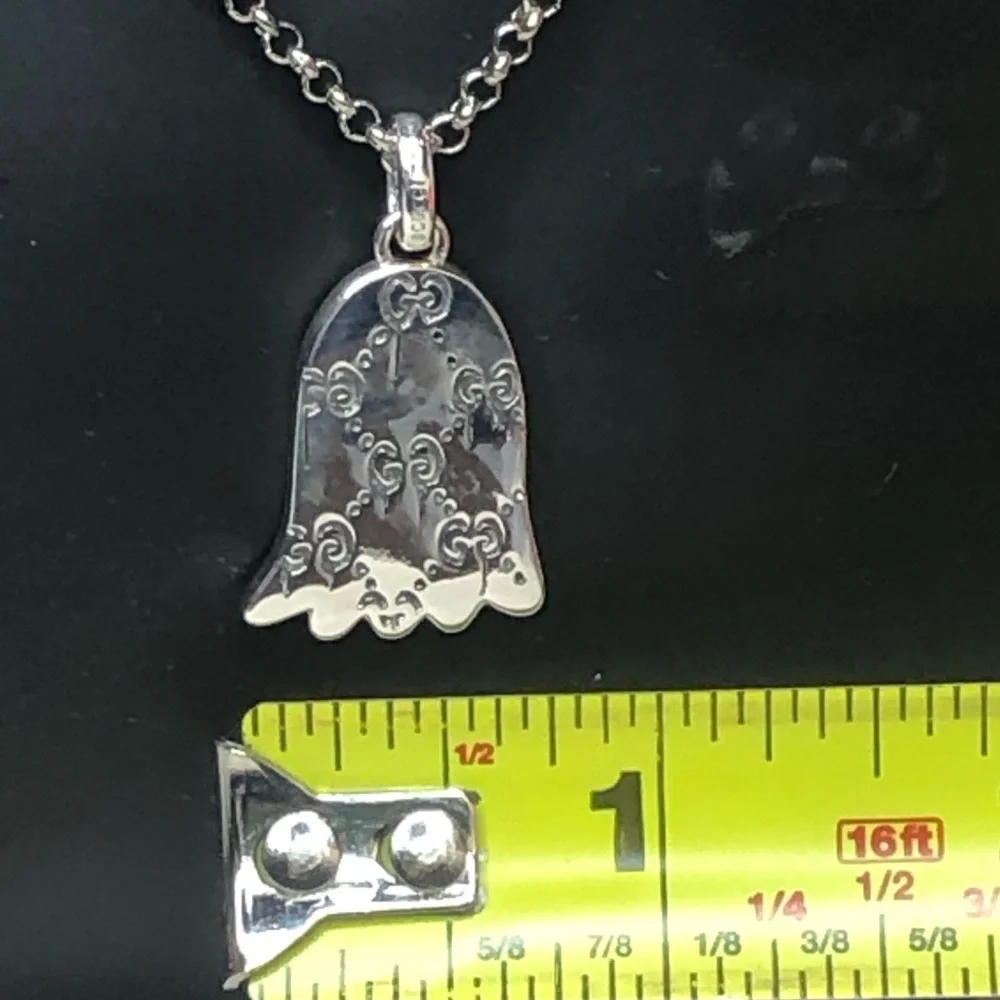 GUCCI Sterling Silver GG Ghost Reversible Necklace 17-20” or 21.5” Unisex NIB